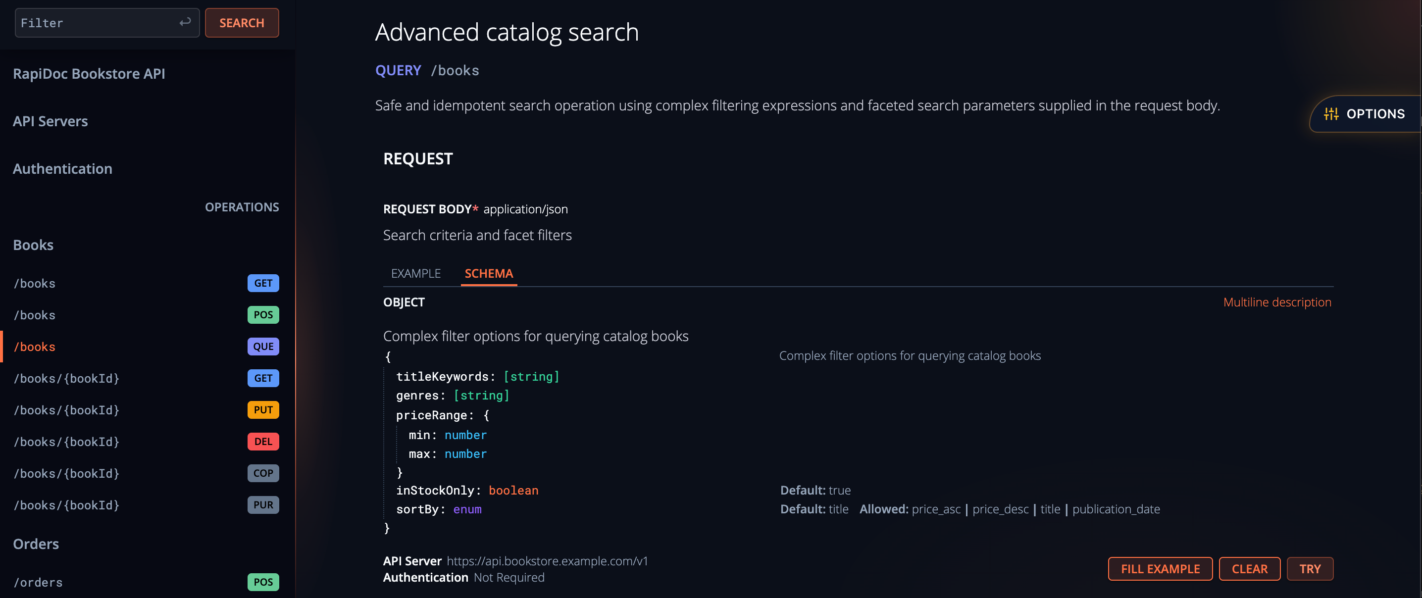 RapiDoc Dark Theme - Interactive API Documentation and Console